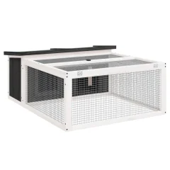 vidaXL Zajčnik siv 117,5x97x47,5 cm trdna borovina