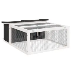 vidaXL Zajčnik siv 117,5x97x47,5 cm trdna borovina