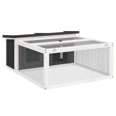 vidaXL Zajčnik siv 117,5x97x47,5 cm trdna borovina