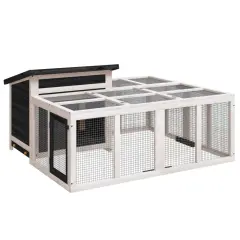 vidaXL Zajčnik siv 144x123x67,5 cm trdna borovina