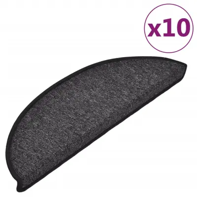 vidaXL Preproge za stopnice 10 kosov 56x17x3 cm antracitne