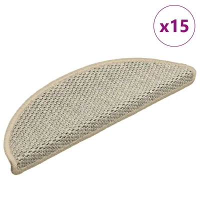 vidaXL Samolepilne preproge za stopnice sisal 15 kosov 56x17x3 cm