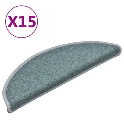 vidaXL Preproge za stopnice 15 kosov modre 56x17x3 cm