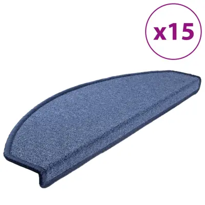 vidaXL Preproge za stopnice 15 kosov 65x24x4 cm modre