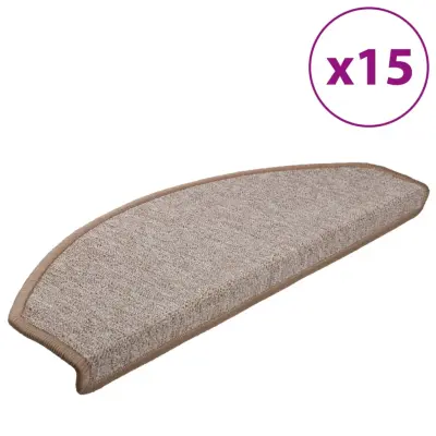vidaXL Preproge za stopnice 15 kosov 65x24x4 cm svetlo rjave