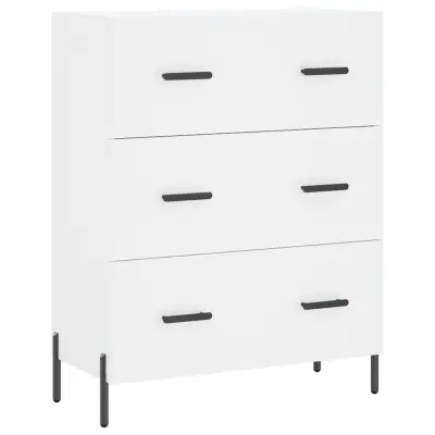 vidaXL Komoda bela 69,5x34x90 cm inženirski les