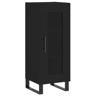 vidaXL Komoda črna 34,5x34x90 cm inženirski les