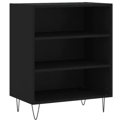 vidaXL Komoda črna 57x35x70 cm inženirski les