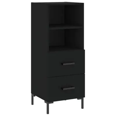 vidaXL Komoda črna 34,5x34x90 cm inženirski les