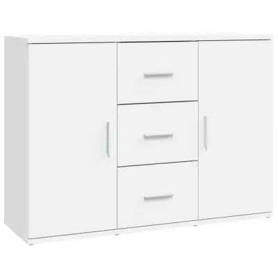 vidaXL Komoda bela 91x29,5x65 cm inženirski les