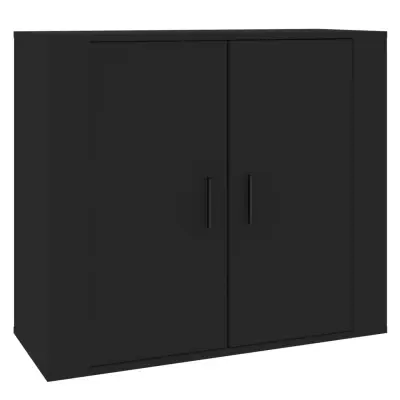 vidaXL Komoda črna 80x33x70 cm inženirski les