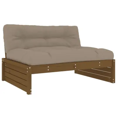 vidaXL Sredinski kavč medeno rjav 120x80 cm trdna borovina