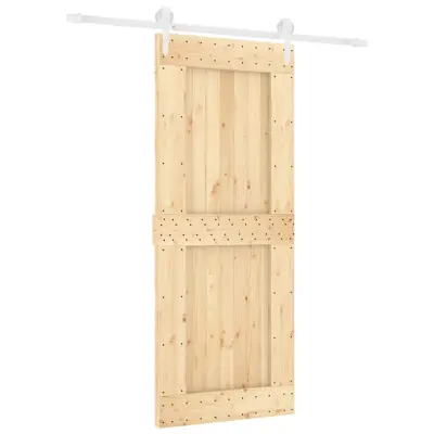 vidaXL Drsna vrata s kompletom vodil 85x210 cm trdna borovina