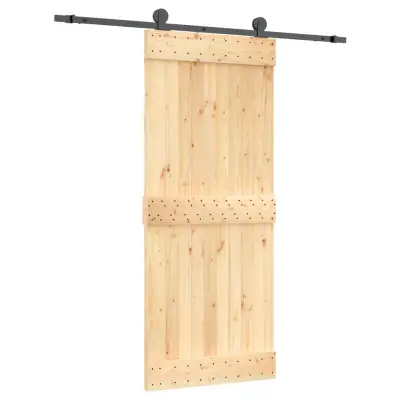 vidaXL Drsna vrata s kompletom vodil 85x210 cm trdna borovina