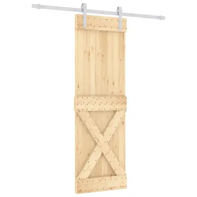 vidaXL Drsna vrata s kompletom vodil 70x210 cm trdna borovina