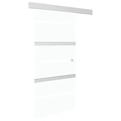 vidaXL Drsna vrata z mehkimi blokadami ESG steklo in aluminij 90x205cm