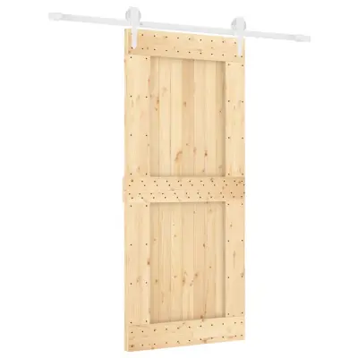 vidaXL Drsna vrata s kompletom vodil 90x210 cm trdna borovina