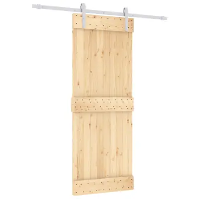vidaXL Drsna vrata s kompletom vodil 80x210 cm trdna borovina