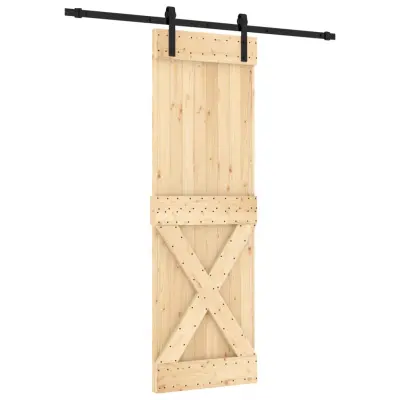 vidaXL Drsna vrata s kompletom vodil 70x210 cm trdna borovina