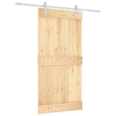 vidaXL Drsna vrata s kompletom vodil 100x210 cm trdna borovina