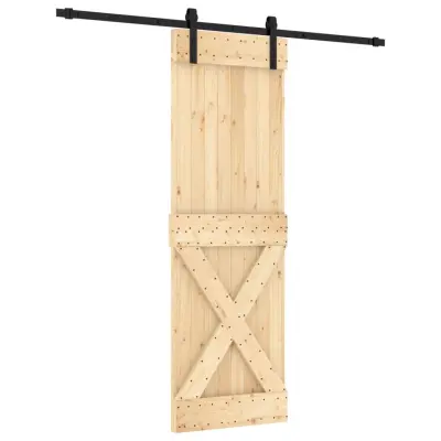 vidaXL Drsna vrata s kompletom vodil 70x210 cm trdna borovina