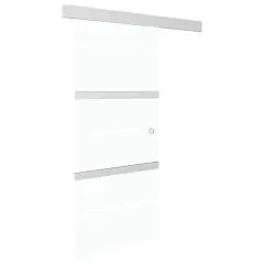 vidaXL Drsna vrata ESG steklo in aluminij 90x212 cm srebrna