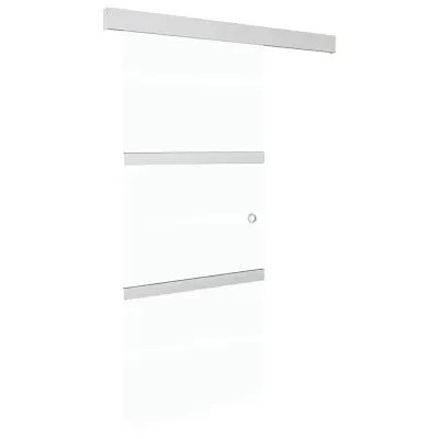 vidaXL Drsna vrata ESG steklo in aluminij 90x212 cm srebrna