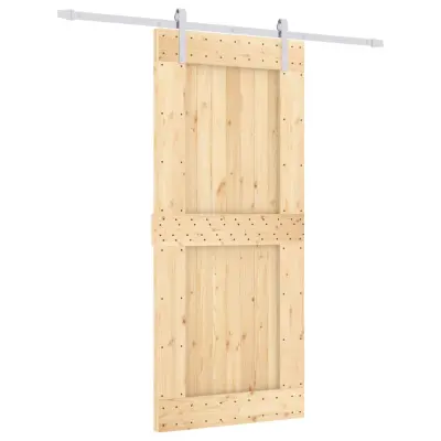 vidaXL Drsna vrata s kompletom vodil 90x210 cm trdna borovina