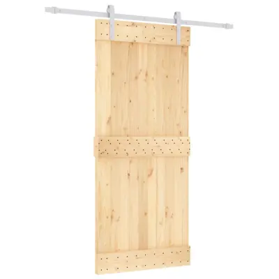 vidaXL Drsna vrata s kompletom vodil 90x210 cm trdna borovina