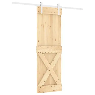 vidaXL Drsna vrata s kompletom vodil 70x210 cm trdna borovina
