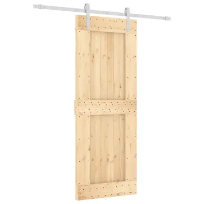 vidaXL Drsna vrata s kompletom vodil 80x210 cm trdna borovina