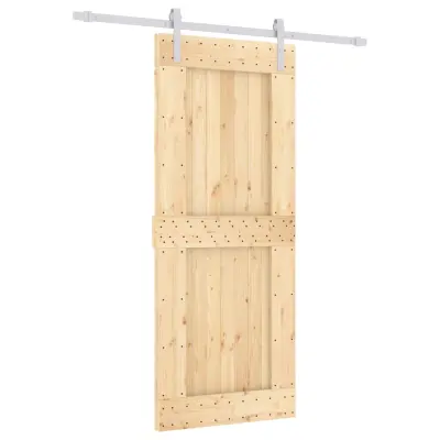 vidaXL Drsna vrata s kompletom vodil 85x210 cm trdna borovina