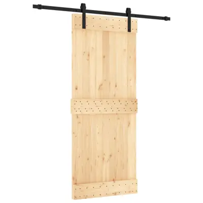 vidaXL Drsna vrata s kompletom vodil 85x210 cm trdna borovina