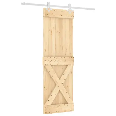vidaXL Drsna vrata s kompletom vodil 70x210 cm trdna borovina