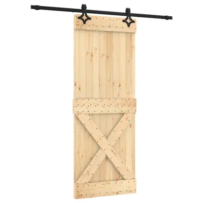 vidaXL Drsna vrata s kompletom vodil 80x210 cm trdna borovina