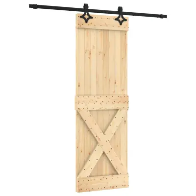 vidaXL Drsna vrata s kompletom vodil 70x210 cm trdna borovina