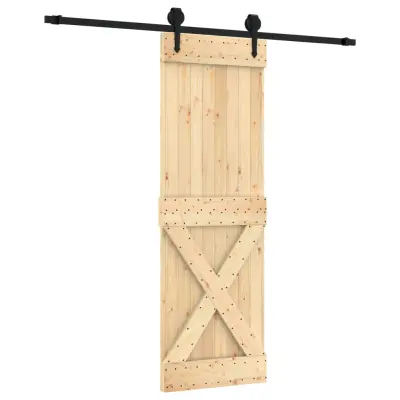 vidaXL Drsna vrata s kompletom vodil 70x210 cm trdna borovina