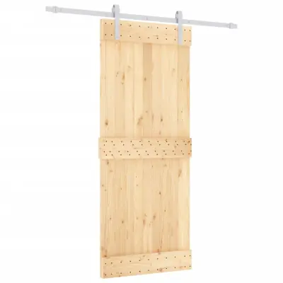 vidaXL Drsna vrata s kompletom vodil 85x210 cm trdna borovina