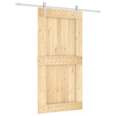 vidaXL Drsna vrata s kompletom vodil 100x210 cm trdna borovina