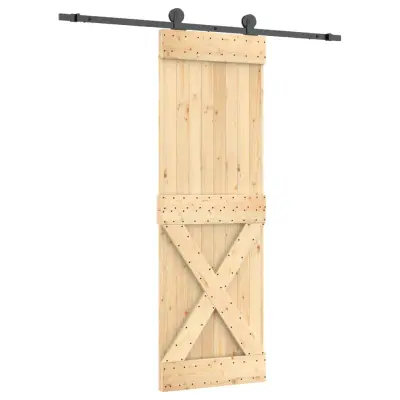 vidaXL Drsna vrata s kompletom vodil 70x210 cm trdna borovina