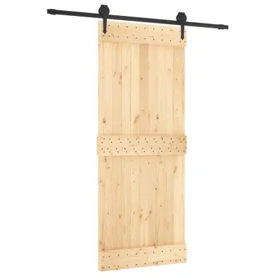 vidaXL Drsna vrata s kompletom vodil 85x210 cm trdna borovina