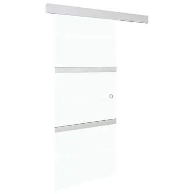 vidaXL Drsna vrata z mehkimi blokadami ESG steklo in aluminij 76x205cm
