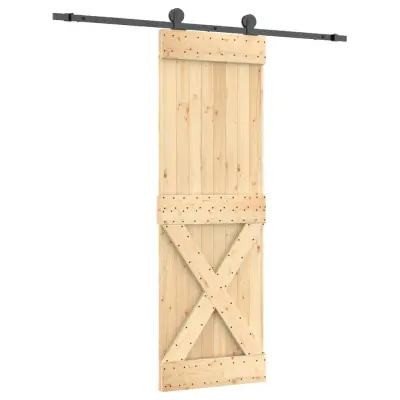 vidaXL Drsna vrata s kompletom vodil 70x210 cm trdna borovina