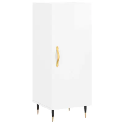 vidaXL Komoda visok sijaj bela 34,5x34x90 cm inženirski les