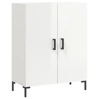 vidaXL Komoda visok sijaj bela 69,5x34x90 cm inženirski les