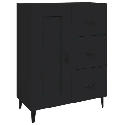 vidaXL Komoda črna 69,5x34x90 cm konstruiran les