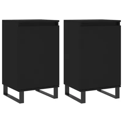 vidaXL Komoda 2 kosa črna 40x35x70 cm inženirski les