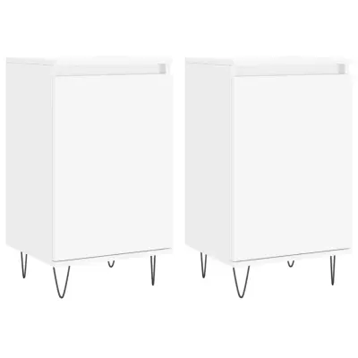 vidaXL Komoda 2 kosa bela 40x35x70 cm inženirski les