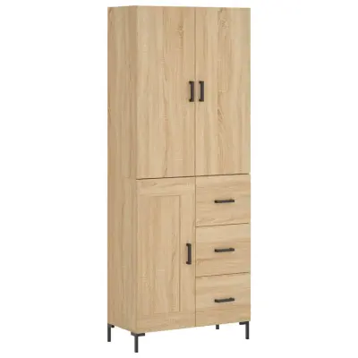 vidaXL Visoka komoda sonoma hrast 69,5x34x180 cm inženirski les