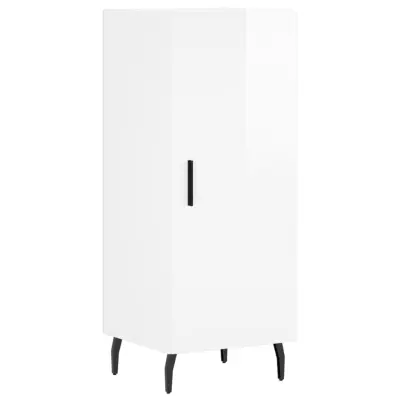 vidaXL Komoda visok sijaj bela 34,5x34x90 cm inženirski les
